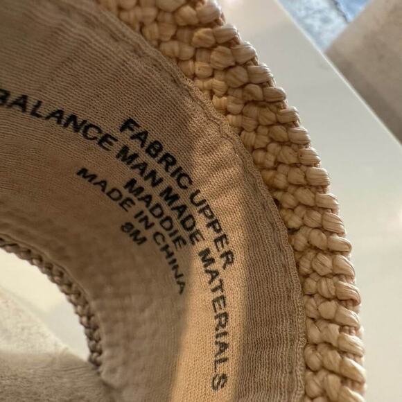 Studio Works Maddie Slide Espadrille Wedge Sandals Womens 8 Neutral Striped Band - Picture 7 of 10